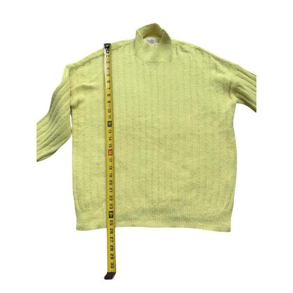 Jessica Simpson Women’s Small Neon Yellow Ribbed Mock Neck Sweater NWT - Picture 2 of 4